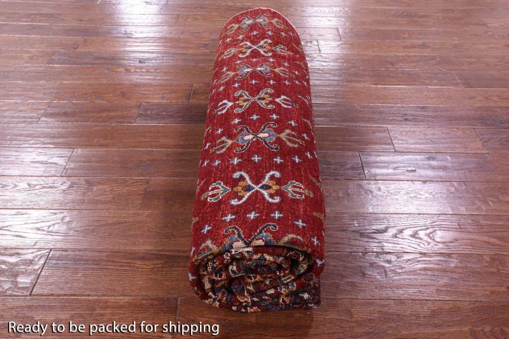 10' Round Khorjin Super Kazak Handmade Rug Q9953
