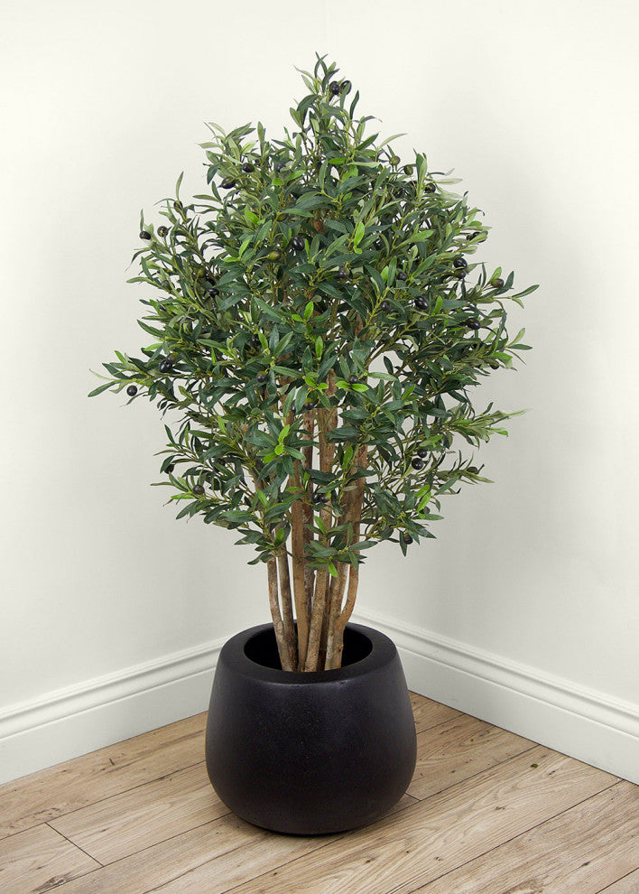 Faux Botanical Olive Tree in Green 52"H