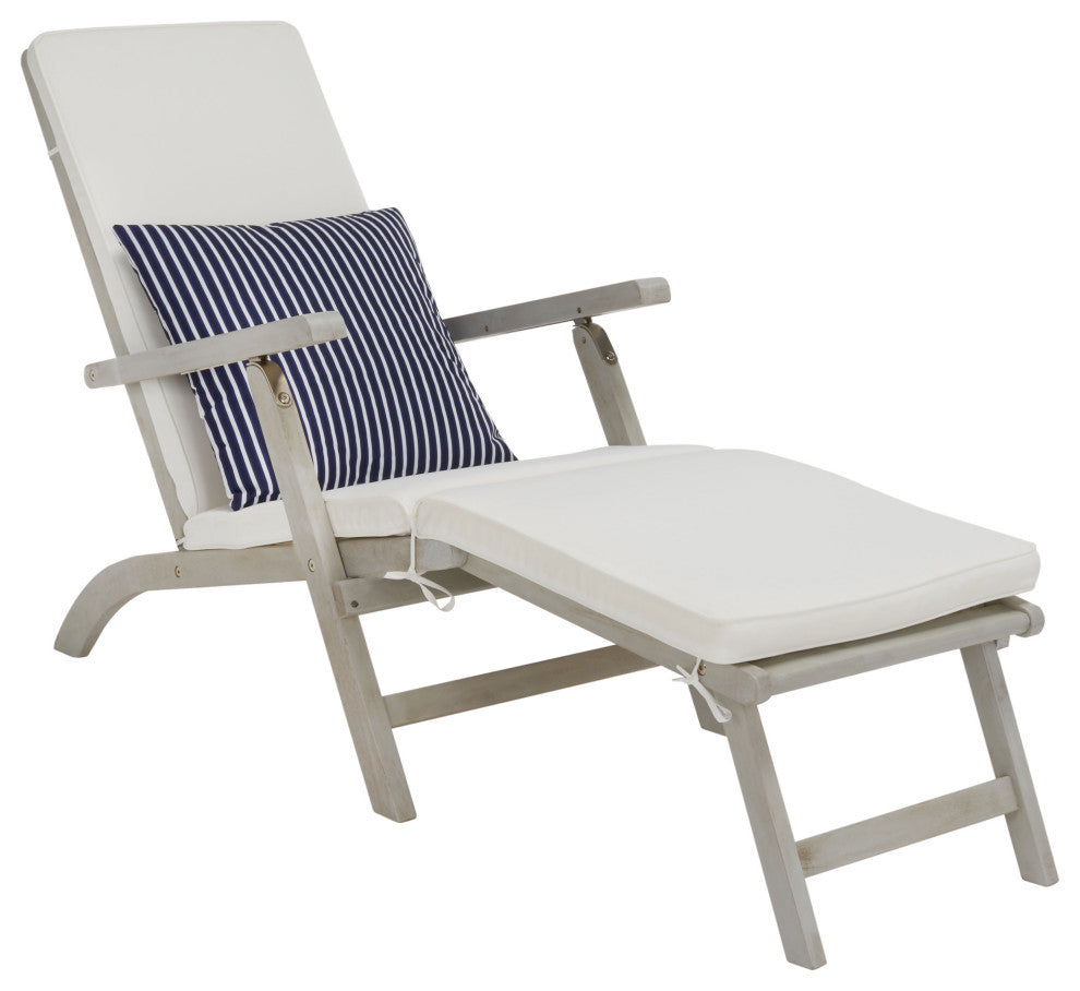 Safavieh Palmdale Outdoor Lounge Chair, Grey / Beige