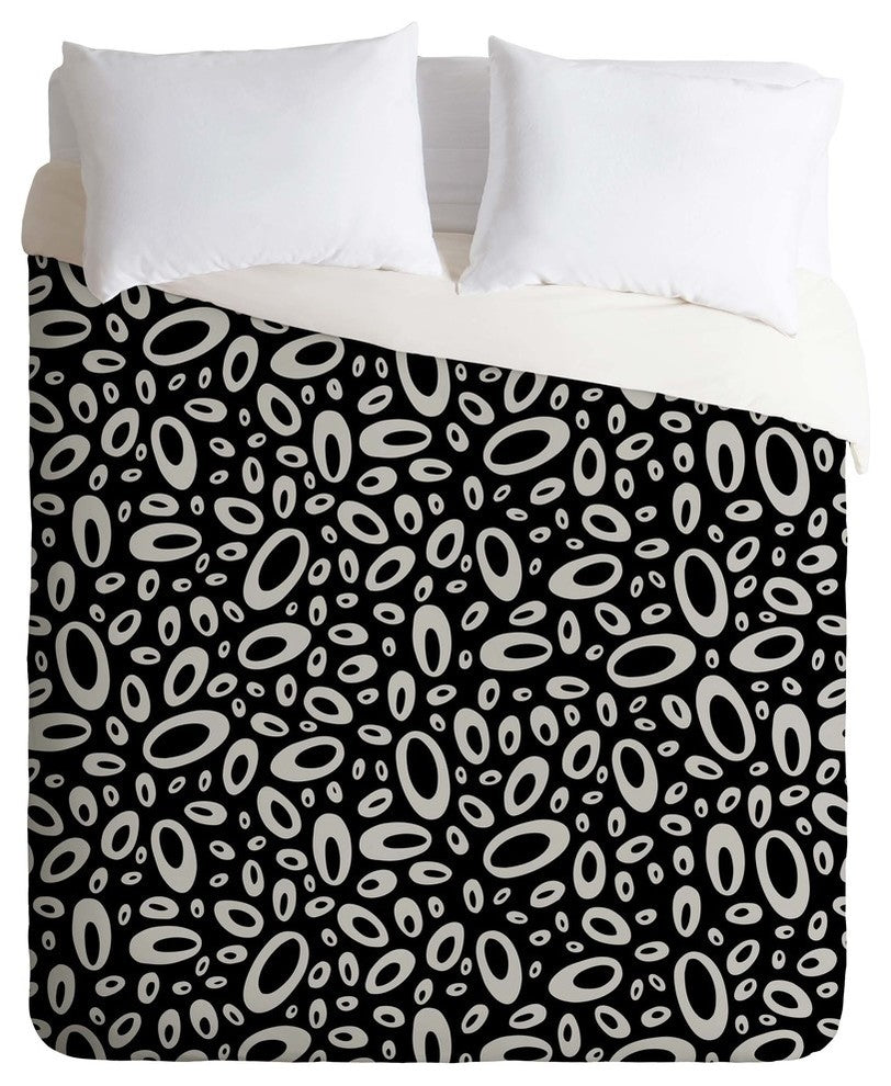Deny Designs Heather Dutton Molecular Black Duvet Cover - Lightweight
