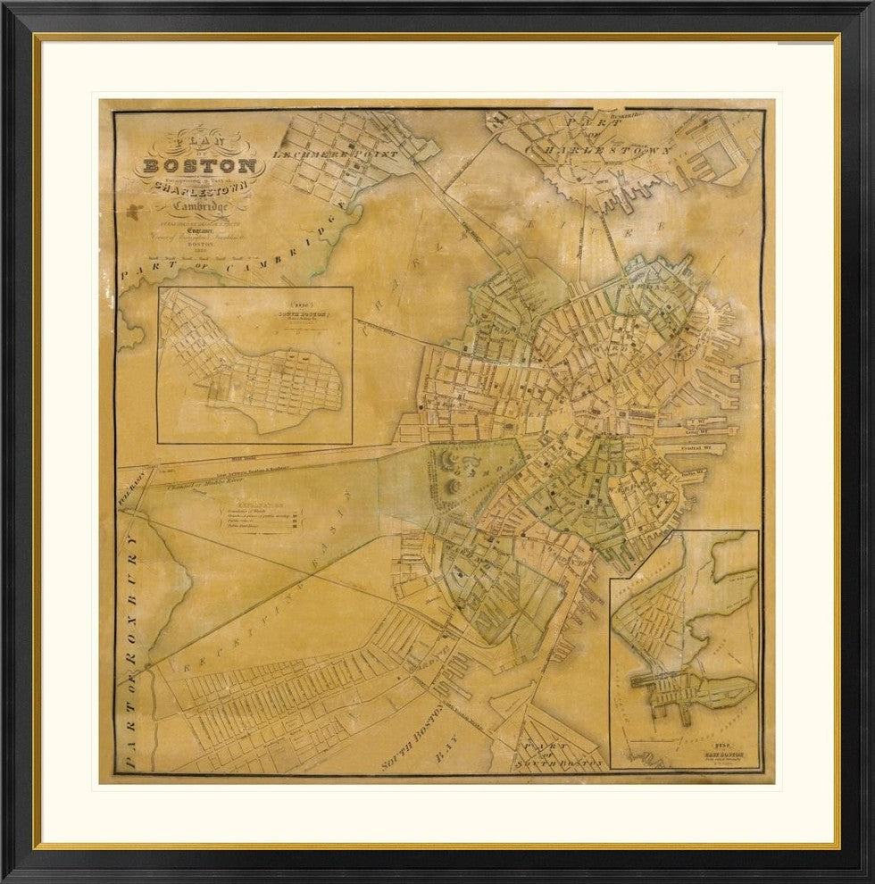 "Boston, 1835" Framed Digital Print by George G. Smith, 46x46"