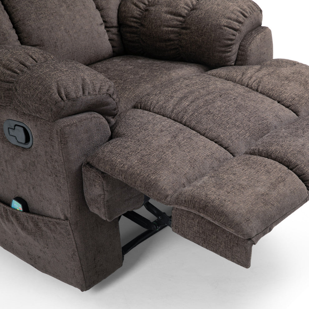 Siloam Contemporary Pillow Tufted Massage Recliner