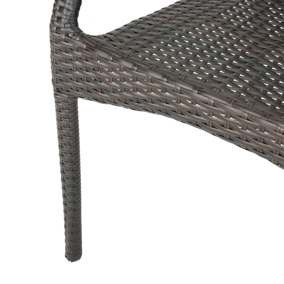 GDF Studio 3-Piece Michael Outdoor Multibrown Wicker Bistro Set