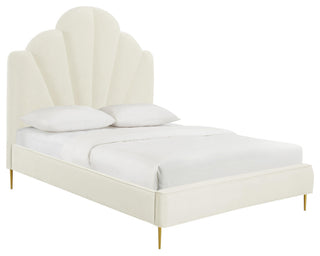 TOV Furniture Bianca Cream Velvet Bed in King