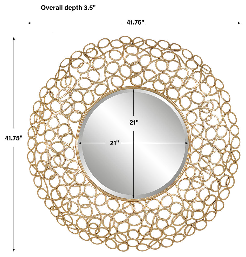 Uttermost Swirl Round Gold Mirror