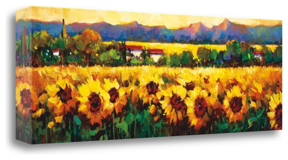 "Sweeping Fields Of Sunflowers" By Nancy Otoole, Giclee on Gallery Wrap Canvas
