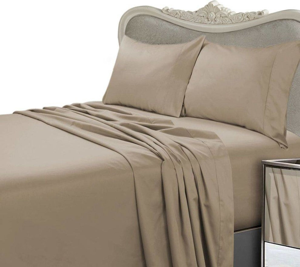 Taupe Queen 4-Piece Bed Sheet Set