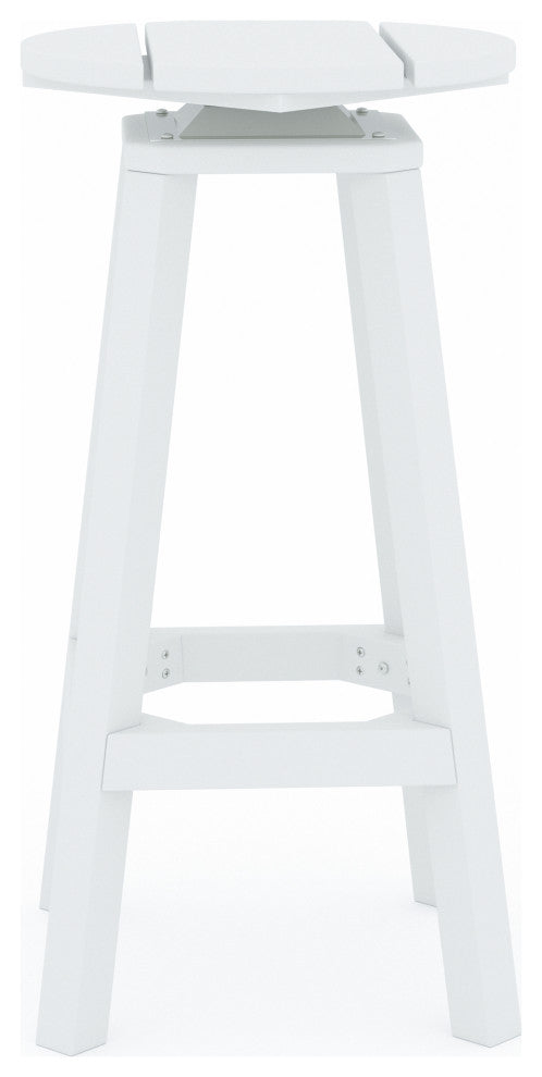 LuXeo Mason-Cabo Round Counter Bar 3-Piece Set, White