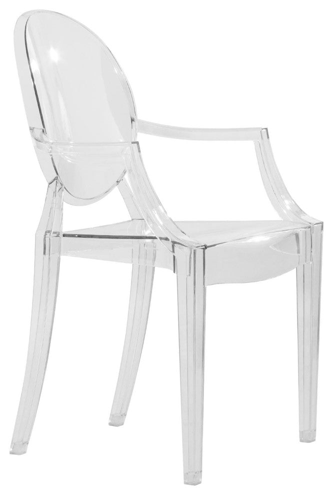 LeisureMod Carroll Modern Acrylic Dining Side Chair, Clear