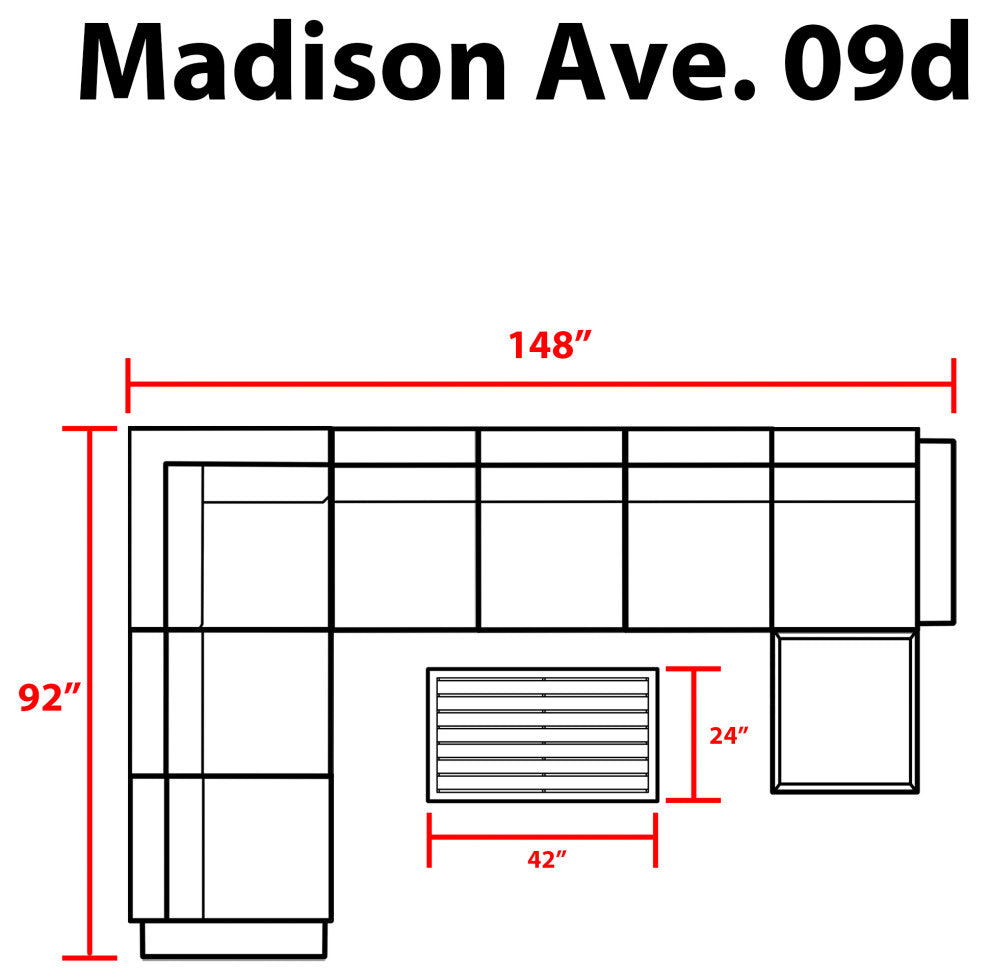 kathy ireland Madison Ave. 9 Piece Aluminum Patio Furniture Set 09d, Tranquil