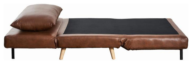 Shaw Convertible Tri-Fold Sleeper Chair with Pillow, Brown