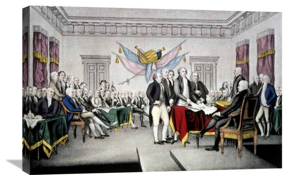 "Declaration of Independence" Canvas Giclee by Currier and Ives, 30"x20"