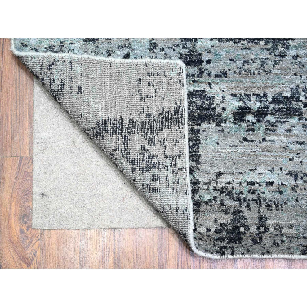 Cloud gray Modern Galaxy Design Pure Wool Hand Knotted Oriental Rug 8'10"x12'9"