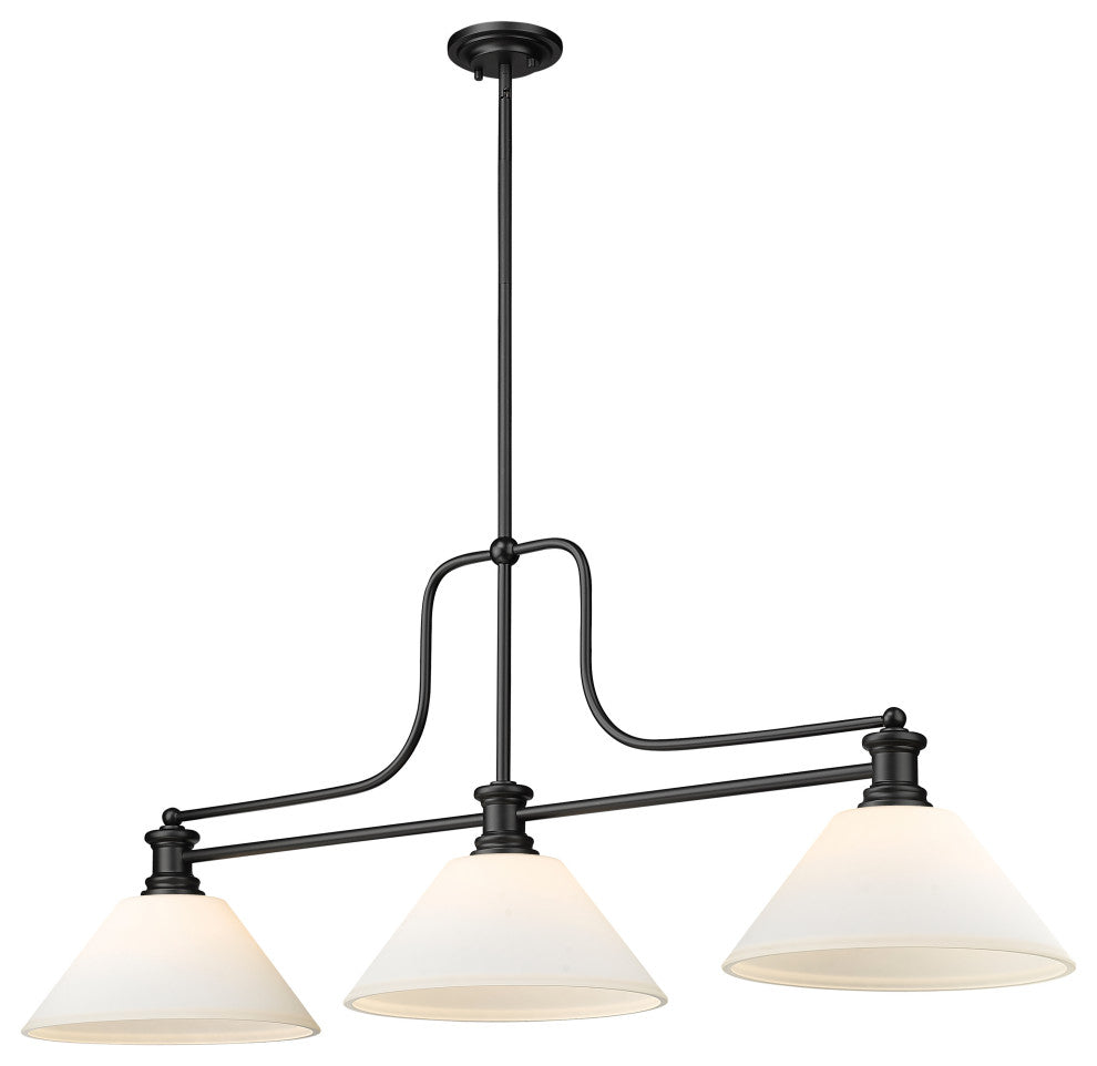 Zlite 725-3MB-AMO14 3-Light Billiard, Matte Opal