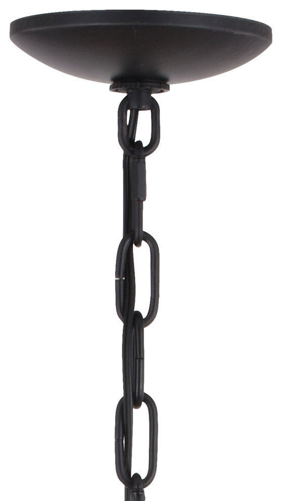 Breckenridge 30.5" 6 Light Antler Chandelier Aged Iron with Natural Rope