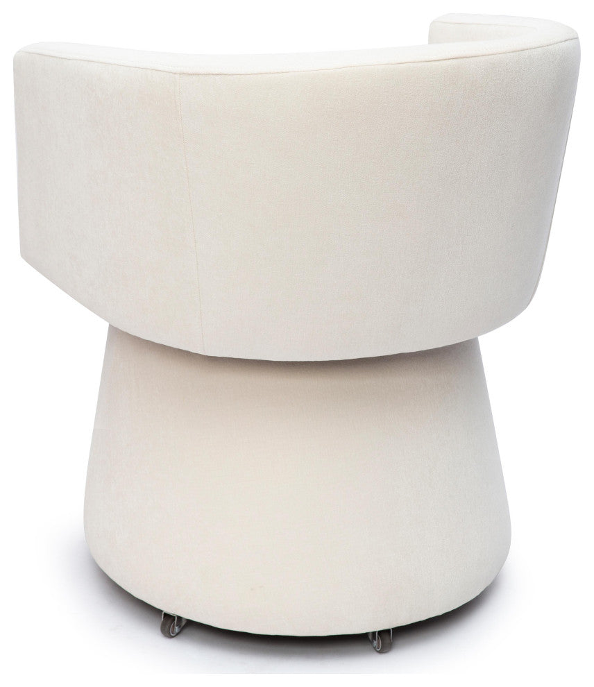 Kristen Rolling Desk Chair, Cream