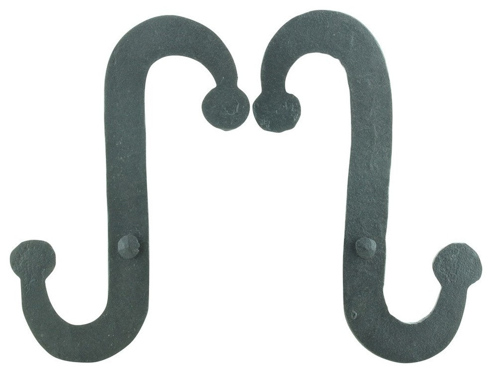 Shutter Dog Pair Black Decorative S Shaped Wrought Iron Renovators Supply
