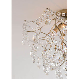 Belle Brushed Silver-ish Champagne 5-Light Larger Crystal Flush Mount