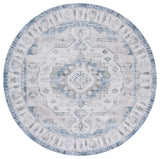Safavieh Arizona Machine-Washable Collection ARZ216 Rug, Grey/Blue, 6' Round