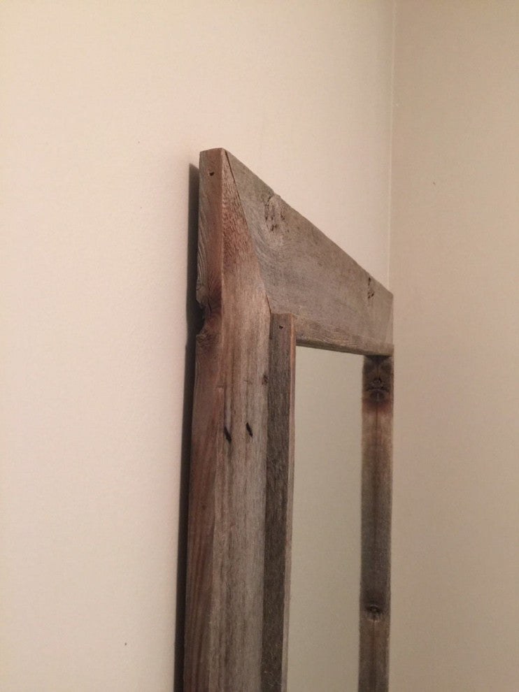 Rustic Mirror, Western Rustic Style With Raised Inside Edge, 20"x30"
