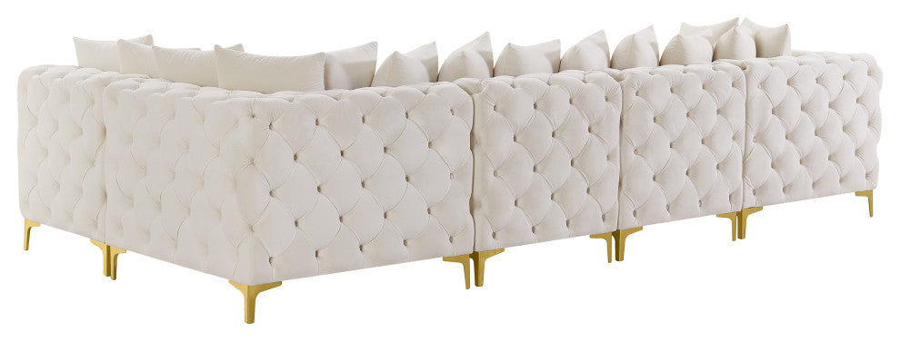 Tremblay Modular Sectional, Cream, L-Shaped, 5-Piece: Armless (3), Corner (2)