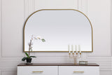 Metal Frame Arch Mirror 39X24 Inch, Brass