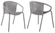 Armen Living Snack 18" Fabric Indoor Outdoor Dining Chair in Gray (Set of 2)