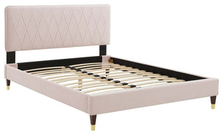 Phillipa Performance Velvet King Platform Bed - Pink