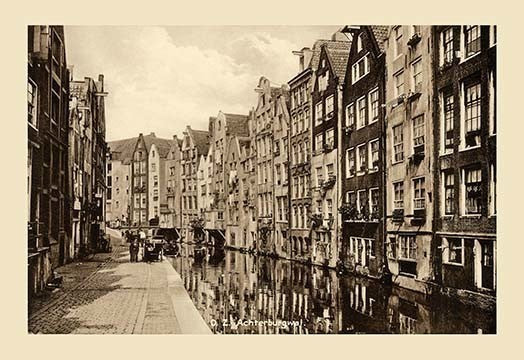U. Z. Achterburgwal, Amsterdam- Fine Art Giclee Print 24" x 36"