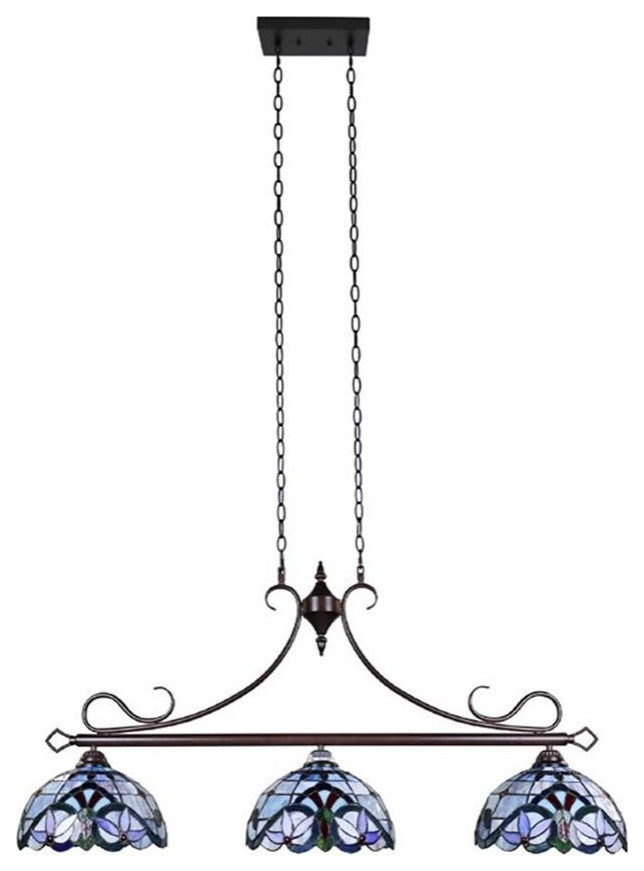 Chloe Lighting Grenville Victorian-Style Dark Bronze 3 Light Island Pendant 47"