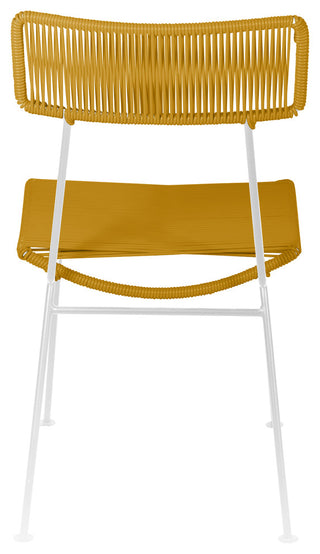 Hapi Indoor/Outdoor Handmade Dining Chair, Gold on White