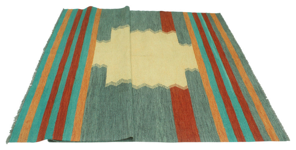 Winchester Kilim Kitwana Beige/Gray Rug, 6'8x9'9