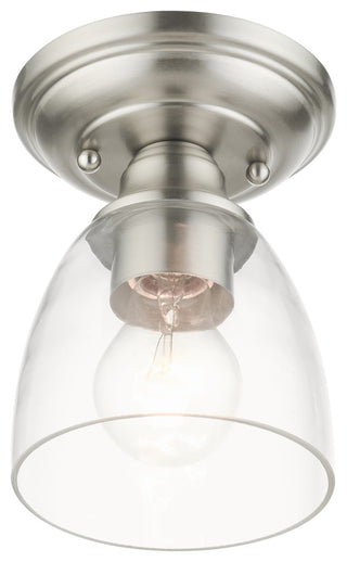 Brushed Nickel Transitional, Colonial, Flush Mount