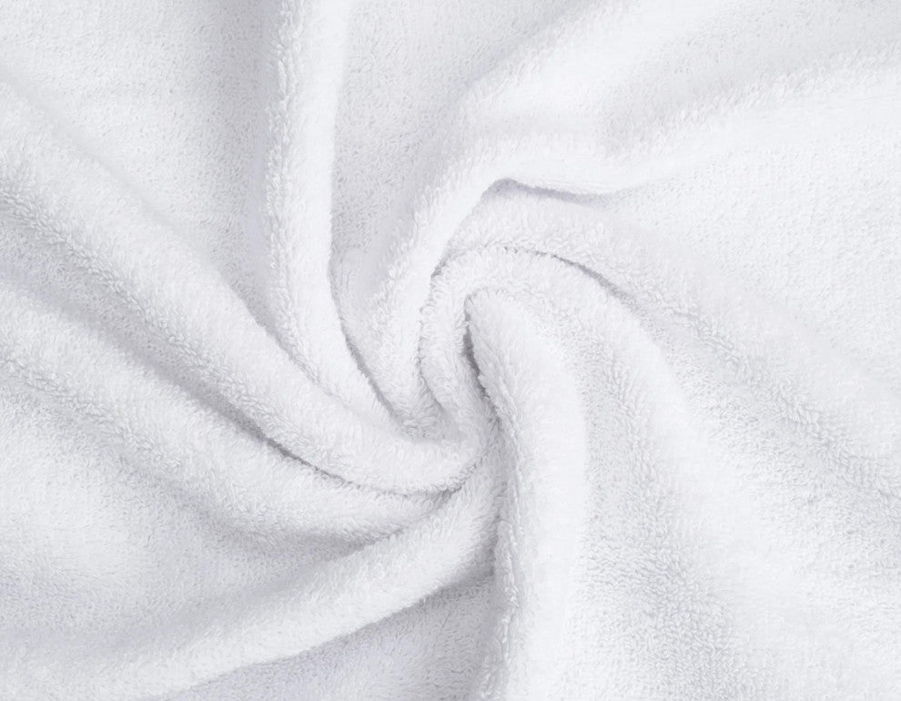 Delara 100% Organic Cotton Plush Wash Cloths, Set of 6, 13"x13", White