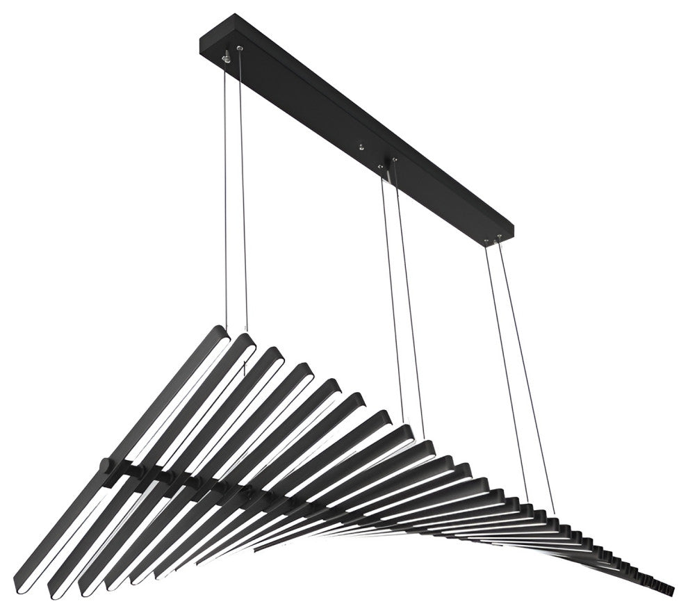 Acquaformosa | Black/White Art Minimalistic LED Pendant Chandelier, Black, L18.9, Warm Light