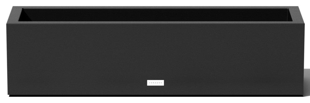 Veradek Block Series Trough 36" Planter, Black