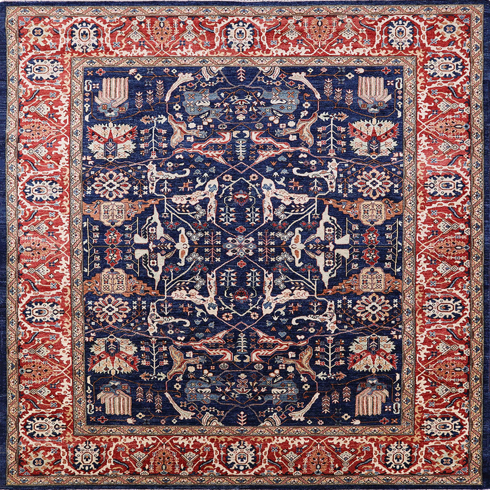 Ahgly Company Indoor Square Mid-Century Modern Area Rugs, 3' Square