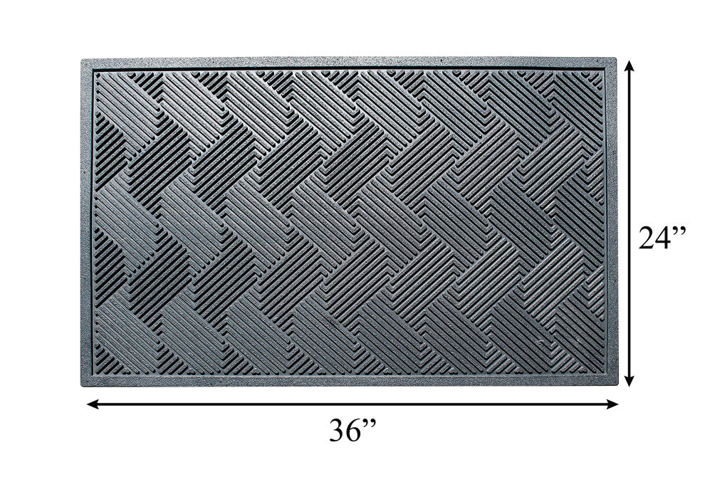 Natural Rubber Checkered 24"x36" Tapered Edge Scraper Doormat