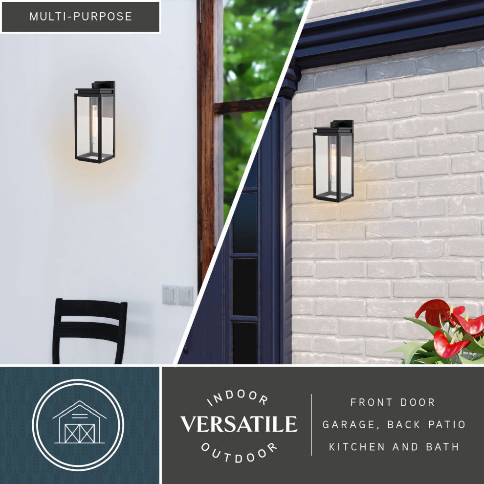 Vaxcel Lighting T0777 Uptown 16" Tall Outdoor Wall Sconce - Matte Black