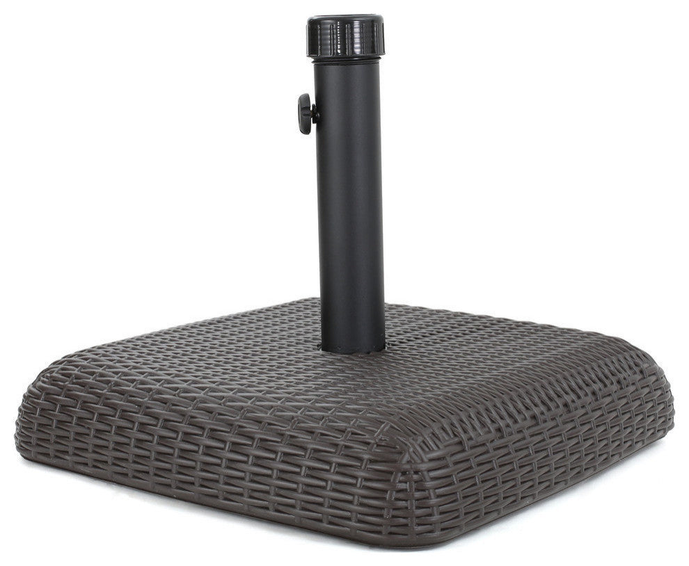 GDF Studio Belmont 66lbs Brown Resin and Iron Square Umbrella Base