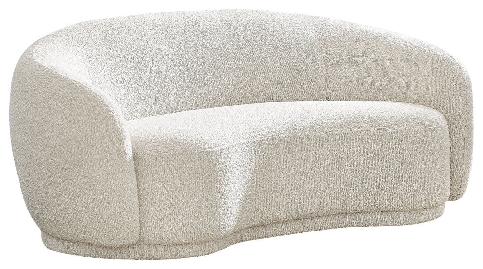 Hyde Boucle Fabric Upholstered, Cream, Loveseat