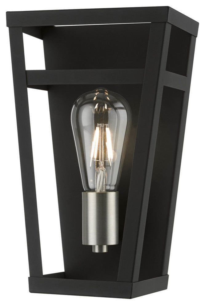Schofield 1 Light Black With Brushed Nickel Accents ADA Sconce