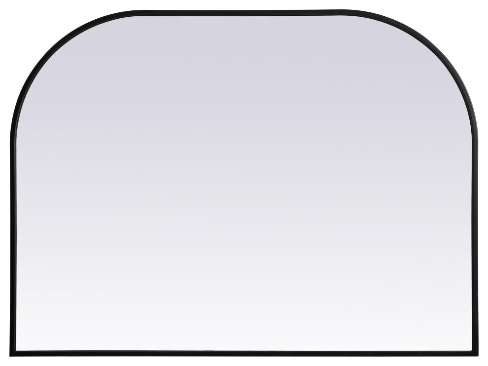 Metal Frame Arch Mirror 40X30 Inch, Black