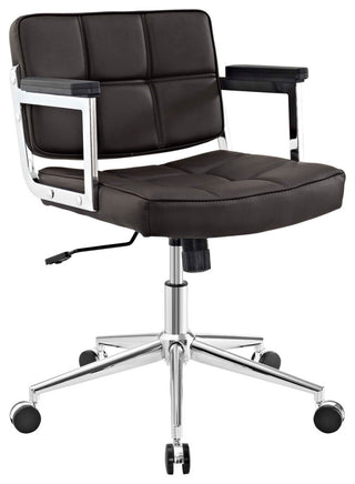 Portray Mid Back Upholstered Vinyl Office Chair EEI-2686-BRN