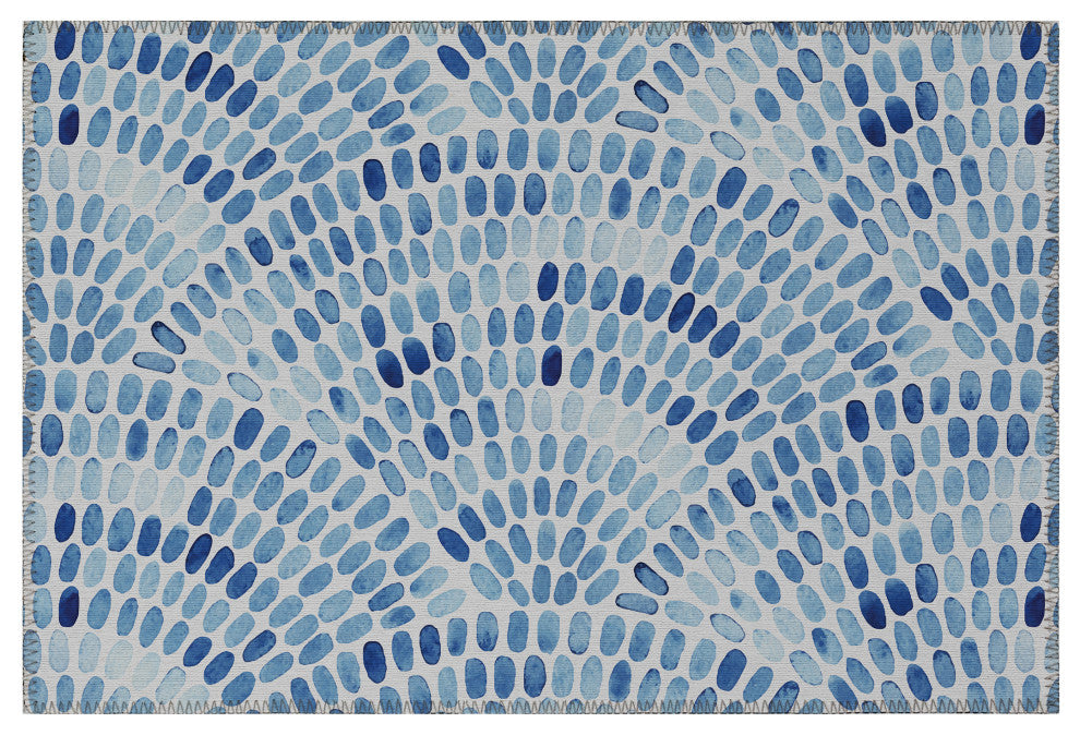 Indoor/Outdoor Seabreeze SZ7 Indigo Machine Washable 1'8" x 2'6" Rug