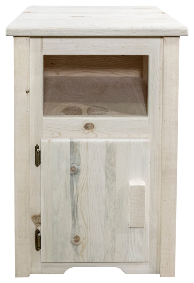 Homestead End Table with Door, Left Hinged, Ready to Finish