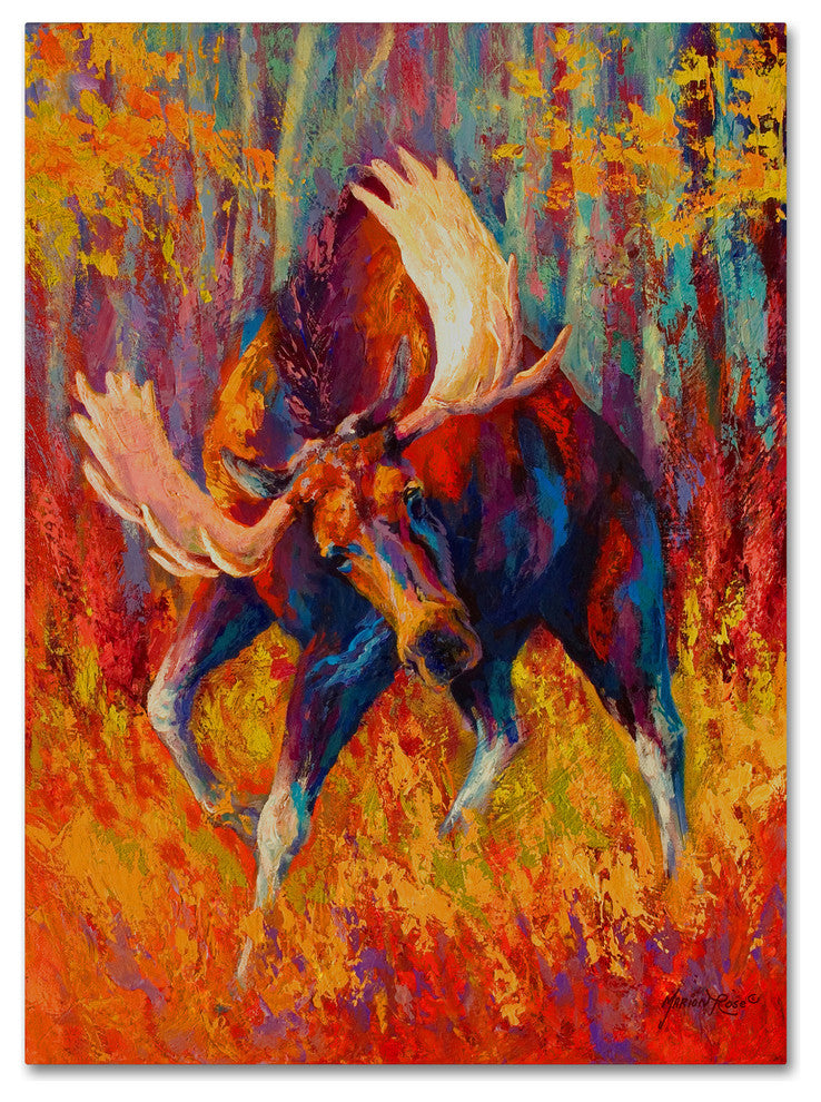 Marion Rose 'Immenent Charge Moose' Canvas Art, 47 x 35
