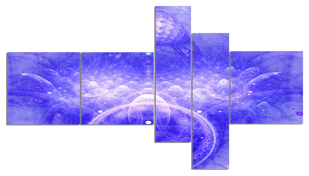 Infinite Blue Boundaries of World, Floral Canvas Art Print, 60"x32", 5 panels