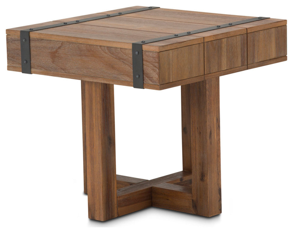 Brooklyn Walk Wood End Table, Burnt Umber