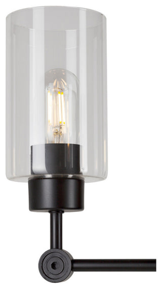 5-Light Clear Glass Chandelier, Black